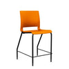 Rio 4 Leg Stool Stools SitOnIt Tangerine Plastic 24" Counter Height Black Frame