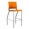 Rio 4 Leg Stool Stools SitOnIt Tangerine Plastic 30" Bar Height Silver Frame