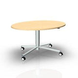RONDOLIFT-KF Elliptical Top Model 2828 Classroom Table, Multipurpose Table, Height Adjustable Table VS America Eliptical LIGNOpal Laminate Color Maple
