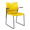 Rowdy Sledbase Stack Chair Guest Chair, Cafe Chair, Stack Chair SitOnIt Lemon Plastic Black Frame Fixed Arms