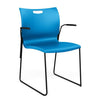 Rowdy Sledbase Stack Chair Guest Chair, Cafe Chair, Stack Chair SitOnIt Pacific Plastic Black Frame Fixed Arms