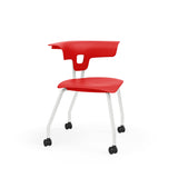 Ruckus Four Leg Chair 18" Classroom Chairs, Guest Chair, Cafe Chair, KI Casters Frame Color Cottonwood Shell Color Poppy Red