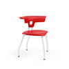 Ruckus Four Leg Chair 18" Classroom Chairs, Guest Chair, Cafe Chair, KI Glides Frame Color Cottonwood Shell Color Poppy Red