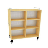 Shift+ Transfer - Straight 2 Sided Mobile Shelving - Model 45303 Bookcase VS America Laminate Color Maple Metal Color Arctic 