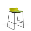 SitOnIt Baja Bar Stool | Low Back | Upholstered Seat | Sled Base Stools SitOnIt Frame Color Black Plastic Color Apple Fabric Color Clover