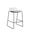 SitOnIt Baja Bar Stool | Low Back | Upholstered Seat | Sled Base Stools SitOnIt Frame Color Black Plastic Color Arctic Fabric Color Natural