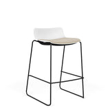 SitOnIt Baja Bar Stool | Low Back | Upholstered Seat | Sled Base Stools SitOnIt Frame Color Black Plastic Color Arctic Fabric Color Natural