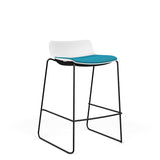 SitOnIt Baja Bar Stool | Low Back | Upholstered Seat | Sled Base Stools SitOnIt Frame Color Black Plastic Color Arctic Fabric Color Splash