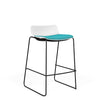 SitOnIt Baja Bar Stool | Low Back | Upholstered Seat | Sled Base Stools SitOnIt Frame Color Black Plastic Color Arctic Fabric Color Tropical