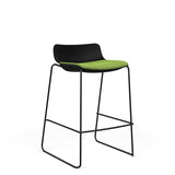 SitOnIt Baja Bar Stool | Low Back | Upholstered Seat | Sled Base Stools SitOnIt Frame Color Black Plastic Color Black Fabric Color Clover