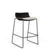 SitOnIt Baja Bar Stool | Low Back | Upholstered Seat | Sled Base Stools SitOnIt Frame Color Black Plastic Color Black Fabric Color Fleece