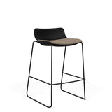 SitOnIt Baja Bar Stool | Low Back | Upholstered Seat | Sled Base Stools SitOnIt Frame Color Black Plastic Color Black Fabric Color Meteor