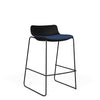 SitOnIt Baja Bar Stool | Low Back | Upholstered Seat | Sled Base Stools SitOnIt Frame Color Black Plastic Color Black Fabric Color Night