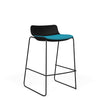 SitOnIt Baja Bar Stool | Low Back | Upholstered Seat | Sled Base Stools SitOnIt Frame Color Black Plastic Color Black Fabric Color Splash