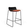 SitOnIt Baja Bar Stool | Low Back | Upholstered Seat | Sled Base Stools SitOnIt Frame Color Black Plastic Color Black Fabric Color Starfish