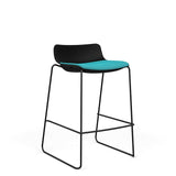 SitOnIt Baja Bar Stool | Low Back | Upholstered Seat | Sled Base Stools SitOnIt Frame Color Black Plastic Color Black Fabric Color Tropical