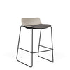 SitOnIt Baja Bar Stool | Low Back | Upholstered Seat | Sled Base Stools SitOnIt Frame Color Black Plastic Color Latte Fabric Color Iron