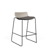 SitOnIt Baja Bar Stool | Low Back | Upholstered Seat | Sled Base Stools SitOnIt Frame Color Black Plastic Color Latte Fabric Color Iron