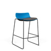 SitOnIt Baja Bar Stool | Low Back | Upholstered Seat | Sled Base Stools SitOnIt Frame Color Black Plastic Color Pacific Fabric Color Iron