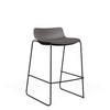 SitOnIt Baja Bar Stool | Low Back | Upholstered Seat | Sled Base Stools SitOnIt Frame Color Black Plastic Color Slate Fabric Color Iron