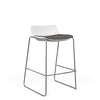 SitOnIt Baja Bar Stool | Low Back | Upholstered Seat | Sled Base Stools SitOnIt Frame Color Chrome Plastic Color Arctic Fabric Color Iron