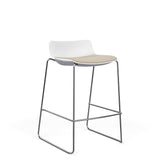 SitOnIt Baja Bar Stool | Low Back | Upholstered Seat | Sled Base Stools SitOnIt Frame Color Chrome Plastic Color Arctic Fabric Color Natural