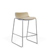 SitOnIt Baja Bar Stool | Low Back | Upholstered Seat | Sled Base Stools SitOnIt Frame Color Chrome Plastic Color Bisque Fabric Color Natural