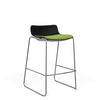 SitOnIt Baja Bar Stool | Low Back | Upholstered Seat | Sled Base Stools SitOnIt Frame Color Chrome Plastic Color Black Fabric Color Clover