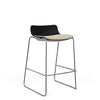 SitOnIt Baja Bar Stool | Low Back | Upholstered Seat | Sled Base Stools SitOnIt Frame Color Chrome Plastic Color Black Fabric Color Natural