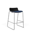 SitOnIt Baja Bar Stool | Low Back | Upholstered Seat | Sled Base Stools SitOnIt Frame Color Chrome Plastic Color Black Fabric Color Night