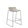 SitOnIt Baja Bar Stool | Low Back | Upholstered Seat | Sled Base Stools SitOnIt Frame Color Chrome Plastic Color Latte Fabric Color Fleece