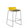 SitOnIt Baja Bar Stool | Low Back | Upholstered Seat | Sled Base Stools SitOnIt Frame Color Chrome Plastic Color Lemon Fabric Color Iron