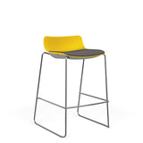 SitOnIt Baja Bar Stool | Low Back | Upholstered Seat | Sled Base Stools SitOnIt Frame Color Chrome Plastic Color Lemon Fabric Color Iron