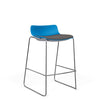 SitOnIt Baja Bar Stool | Low Back | Upholstered Seat | Sled Base Stools SitOnIt Frame Color Chrome Plastic Color Pacific Fabric Color Iron