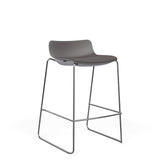 SitOnIt Baja Bar Stool | Low Back | Upholstered Seat | Sled Base Stools SitOnIt Frame Color Chrome Plastic Color Slate Fabric Color Iron