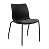 SitOnIt Baja Guest Chair | Four Leg | Upholstered Seat | Black Frame Guest Chair, Cafe Chair, Stack Chair SitOnIt Armless Plastic Color Black Fabric Color Iron