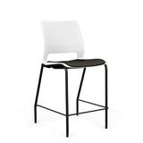 SitOnIt Lumin 4 Leg Stool | Vinyl Seat, Plastic Back | Arms or No Arm Stools SitOnIt Arctic Plastic Vinyl Color Onyx Black Frame