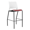 SitOnIt Lumin 4 Leg Stool | Vinyl Seat, Plastic Back | Arms or No Arm Stools SitOnIt Arctic Plastic Vinyl Color Ruby Black Frame