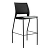 SitOnIt Lumin 4 Leg Stool | Vinyl Seat, Plastic Back | Arms or No Arm Stools SitOnIt Black Plastic Vinyl Color Platinum Black Frame