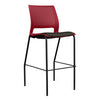 SitOnIt Lumin 4 Leg Stool | Vinyl Seat, Plastic Back | Arms or No Arm Stools SitOnIt Red Plastic Vinyl Color Onyx Black Frame