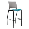 SitOnIt Lumin 4 Leg Stool | Vinyl Seat, Plastic Back | Arms or No Arm Stools SitOnIt Sterling Plastic Vinyl Color Antigua Black Frame