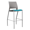 SitOnIt Lumin 4 Leg Stool | Vinyl Seat, Plastic Back | Arms or No Arm Stools SitOnIt Sterling Plastic Vinyl Color Antigua Silver Frame