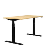 SitOnIt Switchback Height Adjustable Desk | 30d x 54w | Work From Home Edition Home Office SitOnIt Frame Color Black Laminate Color Cabinet Maple 