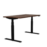 SitOnIt Switchback Height Adjustable Desk | 30d x 54w | Work From Home Edition Home Office SitOnIt Frame Color Black Laminate Color Walnut Amati 