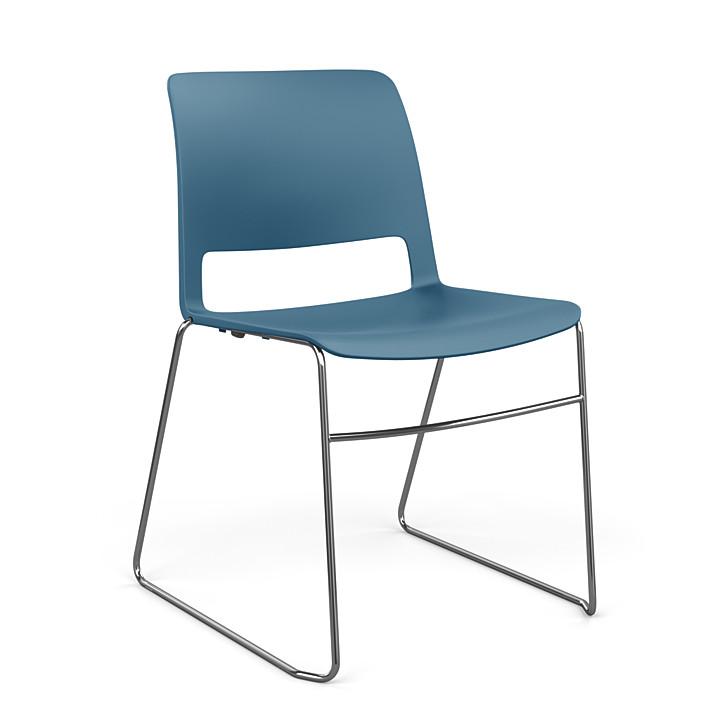 Sprout Wire Rod Chair Guest Chair, Cafe Chair SitOnIt Frame Color Chrome Plastic Color Lagoon 