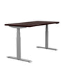 Switchback 30x60 Height Adjustable Table. 2 leg, 3 Stage Table Base Height Adjustable Table SitOnIt Laminate Color Brazilian Walnut Frame Color Silver 