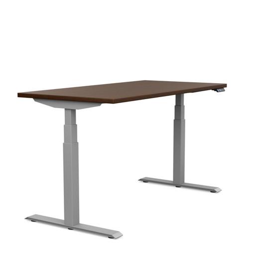 Switchback 30x60 Height Adjustable Table. 2 leg, 3 Stage Table Base Height Adjustable Table SitOnIt Laminate Color Libretti Frame Color Silver 