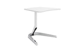 The Motific Mobile Tech Table w/ Silver Base LapTop Table ESI Ergo Amorphic 24" Designer White