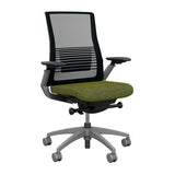 Vectra Highback Office Chair Office Chair, Conference Chair, Meeting Chair SitOnIt Mesh Color Onyx Fabric Color Leaf Fog Frame