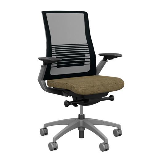 Vectra Highback Office Chair Office Chair, Conference Chair, Meeting Chair SitOnIt Mesh Color Onyx Fabric Color Natural Fog Frame